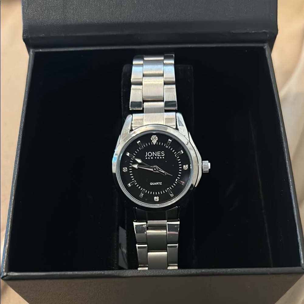 Jones New York Silver and Black Timepiece